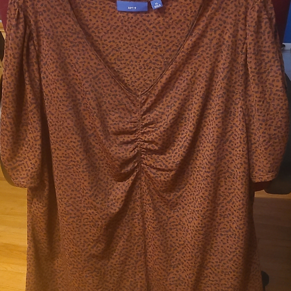 Apt. 9 Brown Leopard Print Women's Top